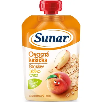 Sunar Kašička ovocná kapsička broskev, jablko a ovesné vločky od 6. měsíce