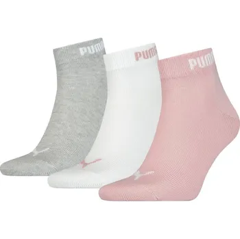 Dámské ponožky Puma Quarter Socks - 3 Pack Pink/Wht/Grey 6-8