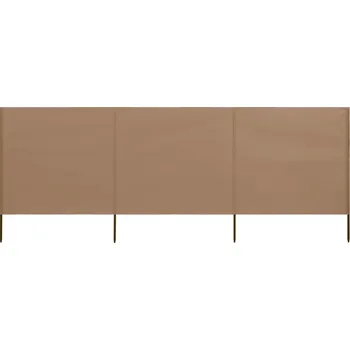 Markýza vidaXL 3dílná zástěna proti větru textil 400 x 80 cm taupe