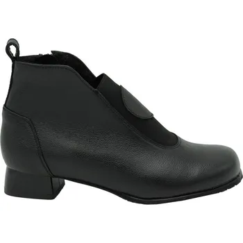 Dámská zimní obuv Dámské zimní kotníkové boty kožené De Plus F.116-X-2513 černé zateplené na podpatku široká špička - 44