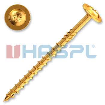 Vrut Konstrukční vrut 10x100 TX 40 talířová hlava zinek žlutý (50 ks/bal) TORX