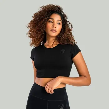 Dámské tričko GymBeam Dámské tričko Essential CropTop Black - STRIX Velikost: M, Barva: černá