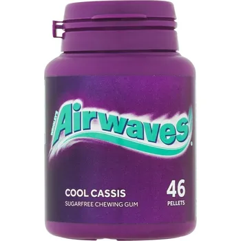 Žvýkačka Wrigley's Airwaves Cool Cassis Žvýkačky bez cukru s příchutí mentolu a černého rybízu