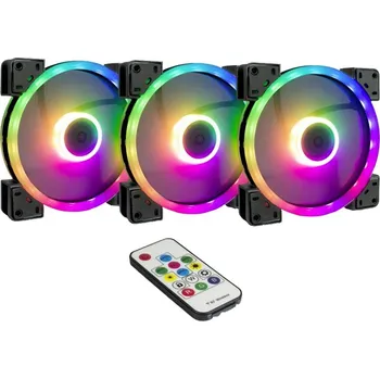 PC ventilátor Inter-Tech Argus RS14 PC větrák s krytem černá (š x v x h) 140 x 140 x 25 mm vč. dálkového ovládání, včetně LED osvětlen