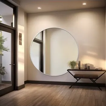 Zrcadlo Kulaté zrcadlo v bílém rámu MDF SLIM - OTYLIA - barva rámu dle vašeho výběru