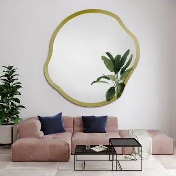 Zrcadlo Nepravidelné zrcadlo ve zlatém lesklém rámu - CYRKON SHINE