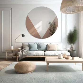 Zrcadlo Kulaté dekorativní zrcadlo s měděným panelem růžové zlato - LOLO