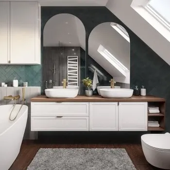 Zrcadlo Sada dvou polooválných koupelnových zrcadel - FRANK SADA