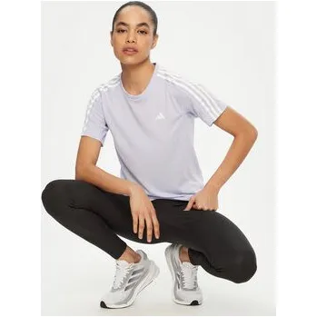 Pánská móda adidas Funkční tričko Own the Run 3-Stripes JD2276 Fialová Regular Fit L