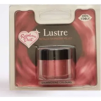 Potravinářské barvivo Prachová barva - kovový efekt - malinová Lustre: Rasberry Velvet 3g - Rainbow Dust - vegan, bez E171