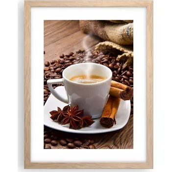 Obraz Obraz plakát v rámu světlý dub do obýváku 30x40 gastronomie na zeď