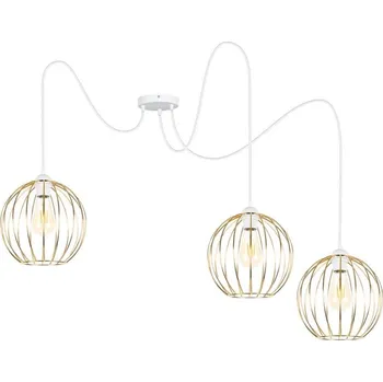 Lustr na lanku MATT 3xE27/60W/230V pavouk bílá/zlatá