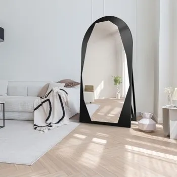 Zrcadlo Organické stojící zrcadlo v půloválném rámu z MDF - PIRYT STOJÍCÍ