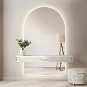 Zrcadlo Poloviční oválné koupelnové zrcadlo ve dvou částech s osvětlením - FRANK LED