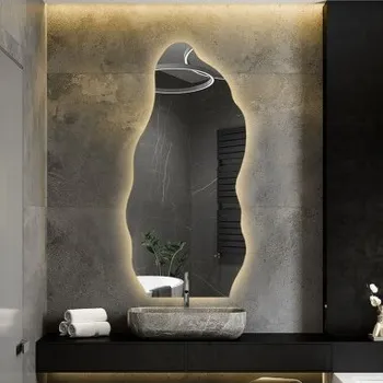 Zrcadlo Organicky tvarované zrcadlo s osvětlením - AURO LED 2