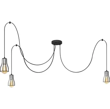 Lustr na lanku TUBE 3xE27/10W/230V pavouk černá/chrom