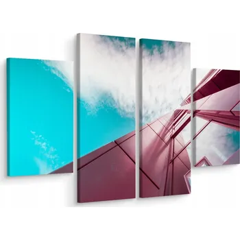 Obraz Obraz Čtyřdílný Obraz MRAKODRAP Mraky 3D Efekt 160x120