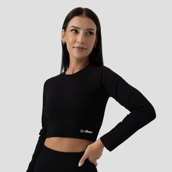 Dámské tričko Dámské tričko FLO Ribbed Crop Top Black - GymBeam Velikost: S, Barva: černá