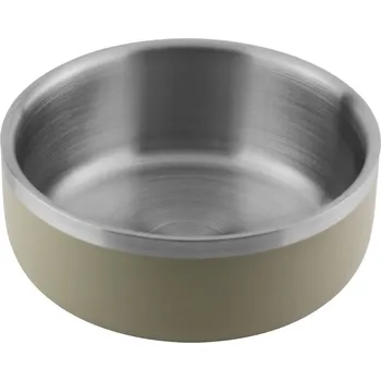 Miska pro psa Huhubamboo miska nerezová s dvojitou stěnou šedá 350ml