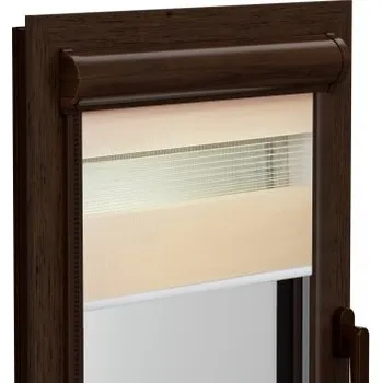 Roleta Roleta Den a Noc v hliníkové hnědé kazetě (ořech) Elite řada olše medová