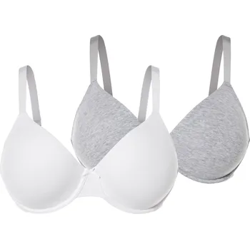 Podprsenka esmara® Dámská podprsenka XXL, 2 kusy (šedá/bílá, 90D)