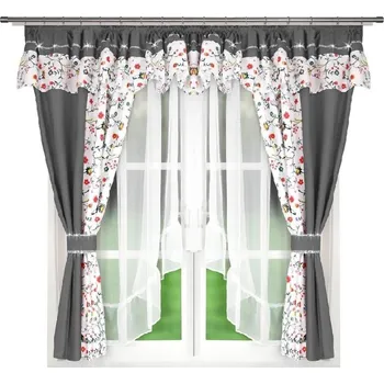 Fliying Dekorační sada záclon se závěsem Vita šedá 400x150 cm