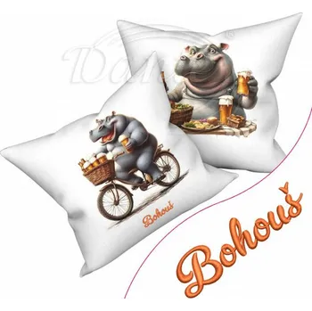 Dekorativní polštářek Dante Povlak Hroch a Váš text