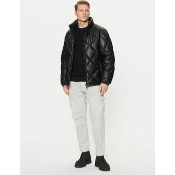 Pánská casual bunda HUGO Bunda z imitace kůže Borin2441 50524237 Černá Slim Fit M