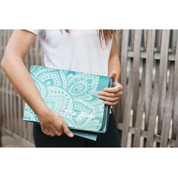 podložka na cvičení Cestovní designová jogamatka Yoga Design Lab Travel Mat 1,5 mm Mandala Turquoise