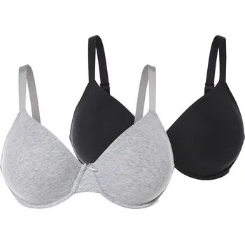 Podprsenka esmara® Dámská podprsenka XXL, 2 kusy (černá/šedá, 90D)