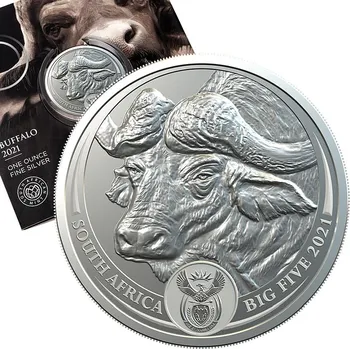 South African Mint Big Five stříbrná mince 1oz 2021 Buffalo