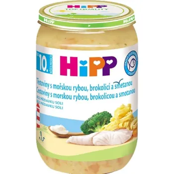 HiPP Tagliatelle s mořskou rybou, brokolicí a smetanou