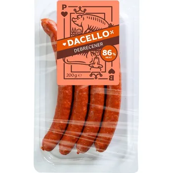 párek, klobása, špekáček Dacello Debrecínské párky 86 %