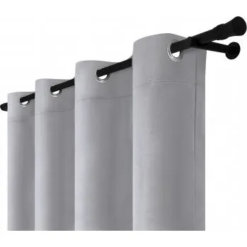 Závěs Výprodej Velurový závěs s kroužky barva Šedá 140x280cm