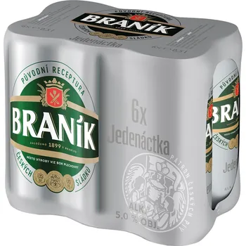 Pivo Braník Jedenáctka pivo ležák světlý 6×0,5 l plech