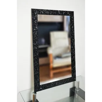Zrcadlo Zrcadlo Glamour v sytě černém lesklém rámu - 8002001
