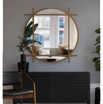 Zrcadlo Kulaté půdní zrcadlo s mdf lištami - IZYD - barva dle vašeho výběru