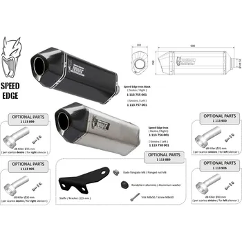 Univerzální tlumič MIVV Speed Edge - levá strana 00.73.KU.002.SRX