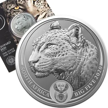 South African Mint Big Five stříbrná mince 1oz 2020 Leopard
