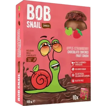 Sušená potravina Šnek Bob Ovocná pochoutka v čokoládě&nbsp;jablko a jahoda