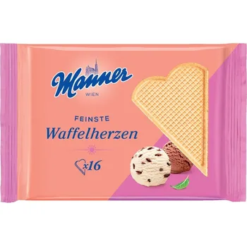 Manner Vaflové oplatky ve tvaru srdíček na zmrzlinu