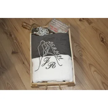 Svatební dekorace Tibex Sada osušek se svatební výšivkou dle Vašeho přání