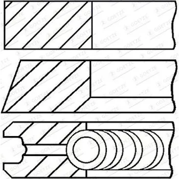 Píst motoru Sada pístních kroužků GOETZE ENGINE 08-444100-00