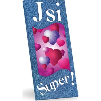 Čokoláda Selllot, s.r.o., K Hájům 34, 155 00 Praha 5 - Vyrobeno v EU Jsi super se srdíčky - mléčná čokoláda s jahodovým posypem 175 g