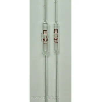 Pipeta nedělená třídy B, COLOR CODE (Objem (ml): 2, Největší přípustná chyba (ml): 0,020, Barevný pruh: oranžový, Délka (mm): 350, Balení (ks): 1)