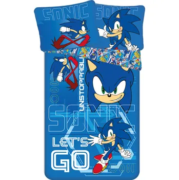 Povlečení Jerry Fabrics Sonic Let's Go 140 x 200, 70 x 90 cm zipový uzávěr