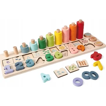 Dřevěná hračka Derrson dětská edukativní hra s čísly
