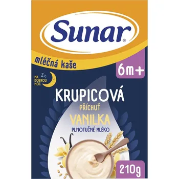 Dětská výživa Sunar Mléčná krupicová kaše na dobrou noc vanilková