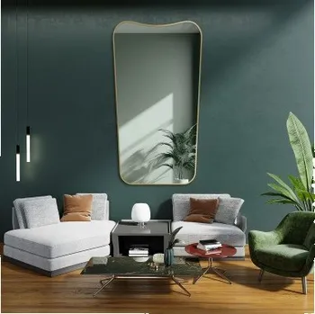 Zrcadlo Nepravidelné zrcadlo v rámu zlatého MDF SLIM - ELIZABETH