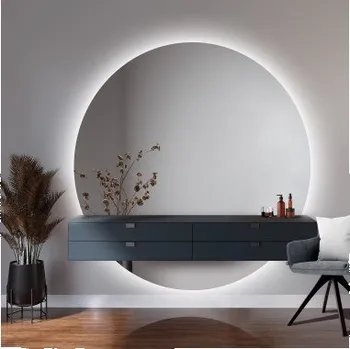 Zrcadlo Kulaté koupelnové zrcadlo ze dvou částí s osvětlením WIRO LED